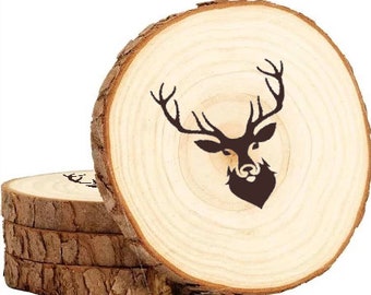 Buck Deer Wooden Coaster Set gift Hunting