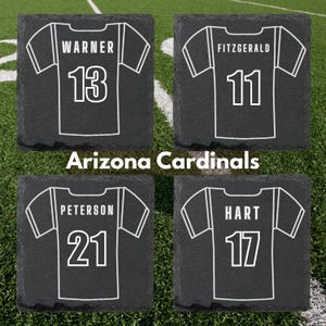 NFL Legends Slate Coasters Set Laser Engraved Football Gift Iconic Players Set Of 4 Gift for Him Sports Fan Bar Decor Greatest of All Time