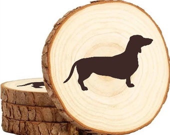 Dachshund Wooden Coaster Set gift animal nature dog pet puppy