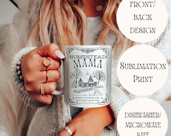 Tazza da caffè "Homestead Mama", regalo per chi vive in campagna, mamma di fattoria, regalo per mamma che fa homeschooling, mamma di galline, regalo per mamma che vive in campagna, amante delle galline