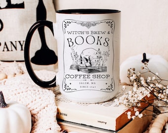 Witch's Brew Coffee Co mok, Halloween koffiemok, herfstdecor, koffiebar decor, heks decor, Halloween Salem mok