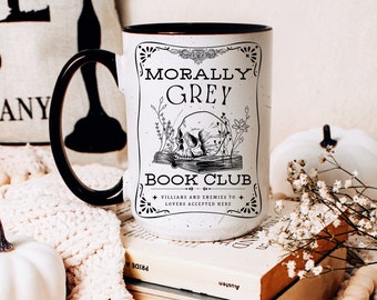 Taza de café del club del libro Moralmente gris, regalo para amantes de los libros, regalo para amantes del café, amante de los libros, regalo para amantes de los libros, taza obscena, regalo para bibliotecario, club del libro TBR