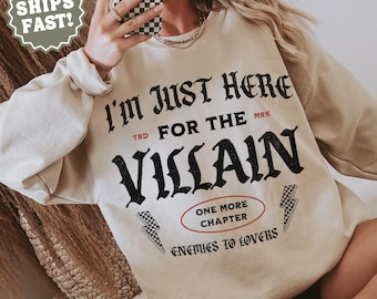 Bookish Sweatshirt, Bookish Gift, Gift for Book Lover, Gift for Reader, Gift for Bookworm, Gift for Booktoker, Reader Sweatshirt, Villain