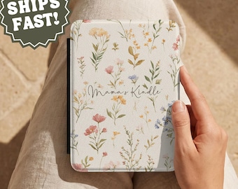 Personalized Kindle® Case, Custom Floral Book Lover Gift, Protective Cover for Kindle, Kindle Accessory, Gift for Mom, Mother's Day Gift