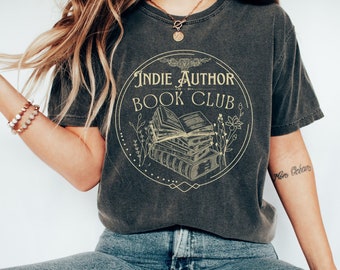 Indie Author Book Club Shirt, Support Indie Authors, Bookish T-Shirt, Boho Oversized Vintage Style Hippie Tee, Bookish Merch, Booktok Merch