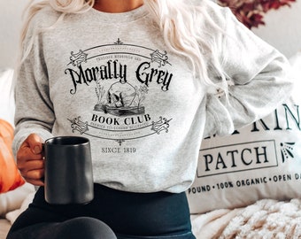 Morally Grey Book Club Sweatshirt, Dark Romance Crewneck, Spooky Season Crewneck,  Bookish Shirt, Vintage Style Booktok Sweatshirt