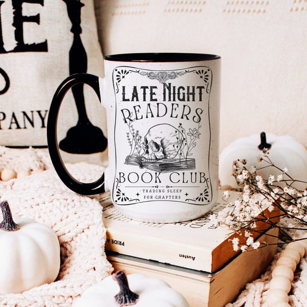 Late Night Readers Book Club Mug, Book Lover Coffee Cup, Bookish Mug, Gift for Avid Reader, Booktok Merch, Gift for Mom, Dark Romance Book