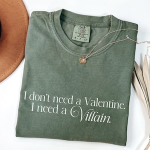 Villain Valentine's Day Comfort Colors® Sweatshirt, Romantasy Book Lover Shirt, Funny Fantasy Booknerd T-Shirt, Gift for Reader, Bookworm