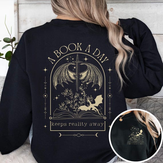 Bookish Sweatshirt, A Book a Day Keeps Reality Away, Bookish Gift, Gift for Reader, Comfy Reading Crewneck, Book Lover Sweatshirt, Bookworm