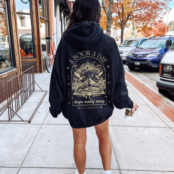 A Book a Day Dragon Hoodie, Bookish Sweatshirt, Bookish Hoodies, Gift for Book Lover, Gift for Reader, Fantasy Book Lover, Dragon Sweatshirt