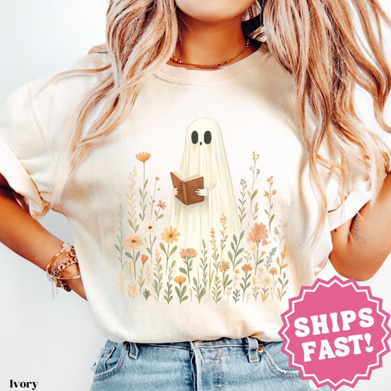 Fall Shirt, Boho Halloween Shirt, Bookish Autumn Shirt, Cozy Season Shirt, Gift for Fall, Vintage Fall Tee, Book Lover, Comfort Colors