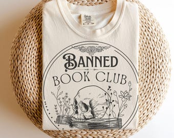 Banned Book Club Shirt, With the Banned, Bookish T-Shirt, Boho Vintage Style Hippie Tee, Bookish Merch, Social Justice Tee, Activist TShirt