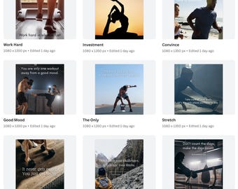 Fitness Quote Instagram Templates | Editable Canva Bundle (Digital Download)