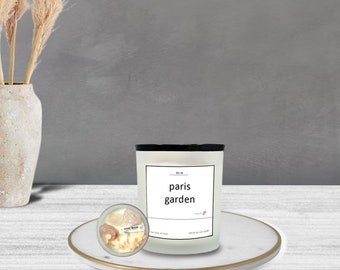 Evaparoma Paris Garden  with Jasmine Scented Candle With Dried Florals and Amethyst Crystals Soy Wax Natural Handmade
