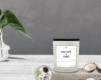 Sea Salt + Sage Scented Candle