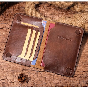 Passport Holder Family, Passport Wallet, Travel Document Organizer for Wallets, Leather Passport Holders Bag for Traveling