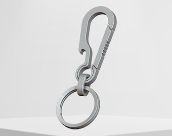 Ultralight Titanium Carabiner Keychain Durable Clip Bottle Opener Minimalist Keychain Key Clip Quick Release Hooks Key Ring - 8.5x2.2 cm