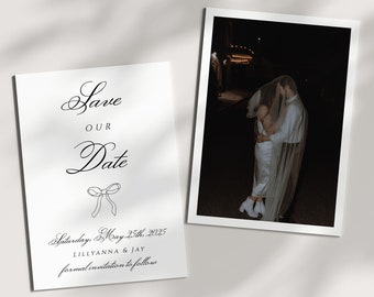 Elegante foto-save the date: minimalistisch trouwbriefpapier (digitale download)