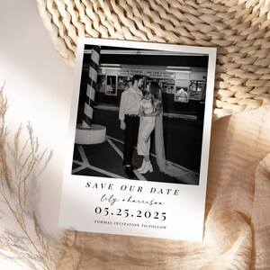 Polaroid Style Save the Date, Black and White Wedding, Minimalist Save the Date, Save Our Date, Trendy Wedding Stationary Simple Wedding