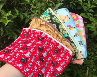 Zipper Pouches with Decorated Pulls - OOAK Handmade