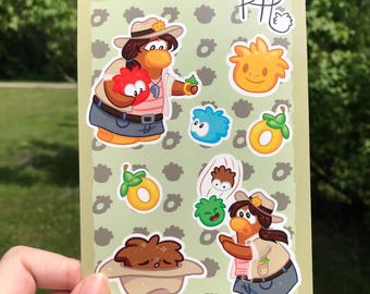 Pinguin Girl Sticker Bogen
