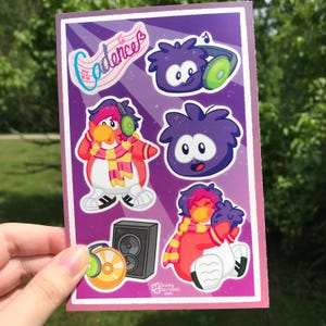 Folha de adesivos DJ Penguin