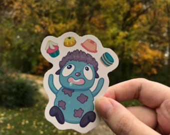 Blue Guy with Desserts Sticker