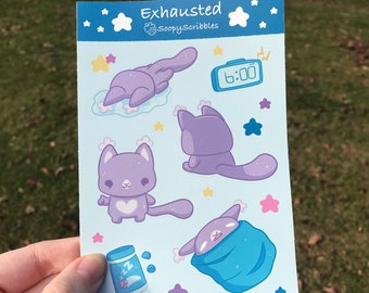 Exhausted Acorn Sticker Sheet
