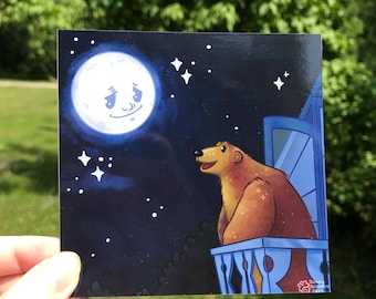 Bear and Moon Mini Print