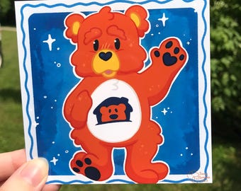 Happy Orange Bear Mini Print
