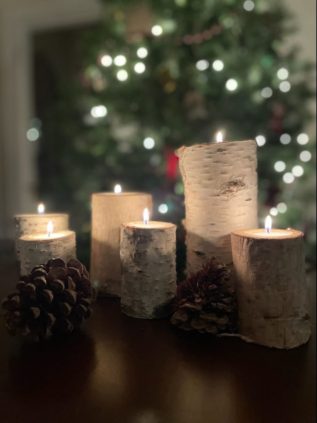 Natural Wood Candle Holders Etsy