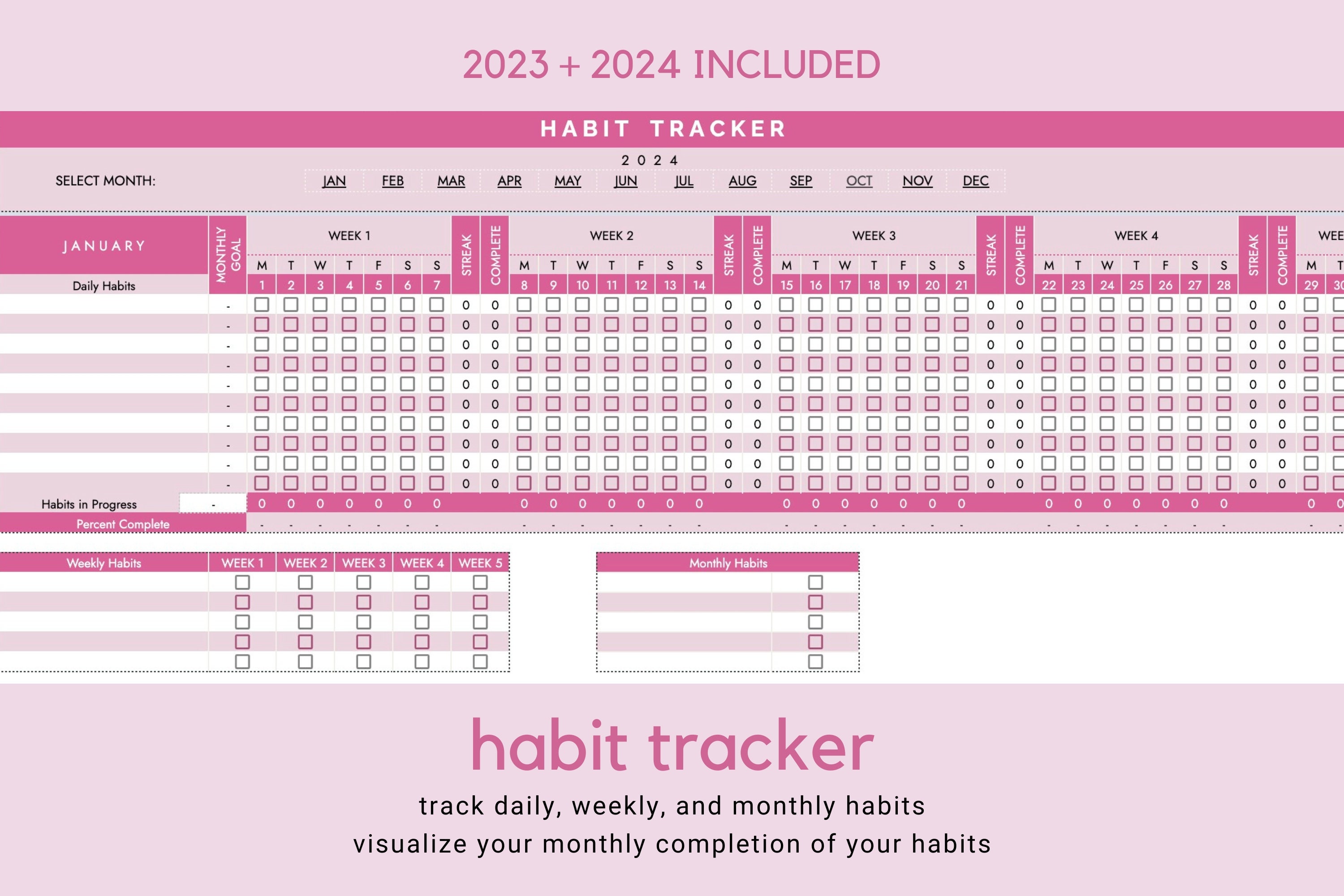 Allinone Ultimate Fitness Tracker Google Sheets Template Macros Habit