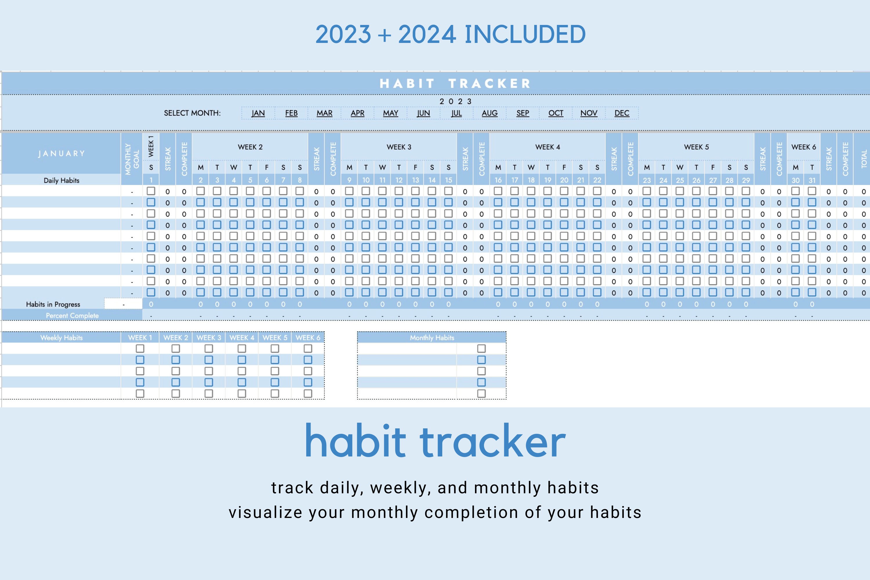 Allinone Ultimate Fitness Tracker Google Sheets Template Macros Habit