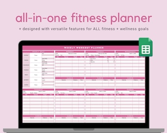 Alles-in-één ultieme fitnesstracker | Google Spreadsheets-sjabloon | Macro's + gewoontetracker | Gewichtsverlies + metingen Tracker | PR-tracker