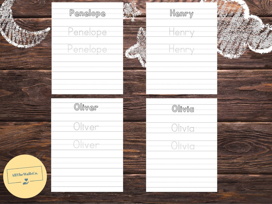 Custom Name Tracing Printable Sheet - Etsy