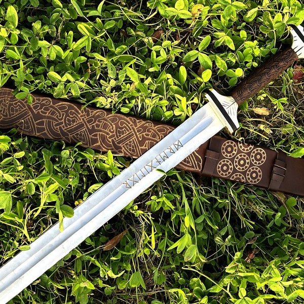 Hand Forged Viking Sword, Custom Medieval Sword With Scabbard, Cosplay Sword, Viking Anniversary Gift,Viking Gifts,Gift For Him,Gift For Son