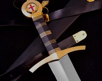 Medieval Knights Sword, Handmade Sword, Knights Templar Swords, Gift For Him, Birthday Gift, Wedding Gift, Groomsmen Gift