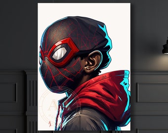 Black Spider Man| INSTANT DOWNLOAD | Digital Print| Black Superhero | Black Art | Wall Art | Wall Decor | Gift for Kids | Kids Room