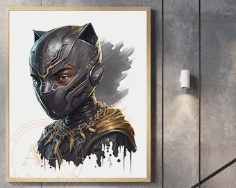 Black Panther 2 | INSTANT DOWNLOAD | Digital Print| Black Superhero | Black Art | Wall Art | Wall Decor | Gift for Kids | Kids Room