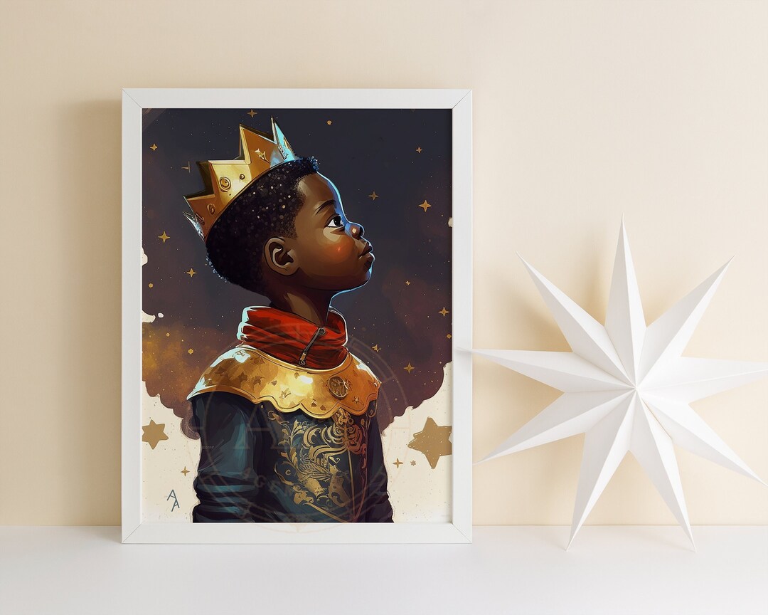 Black Boy King INSTANT DOWNLOAD Black Art African American Wall Art