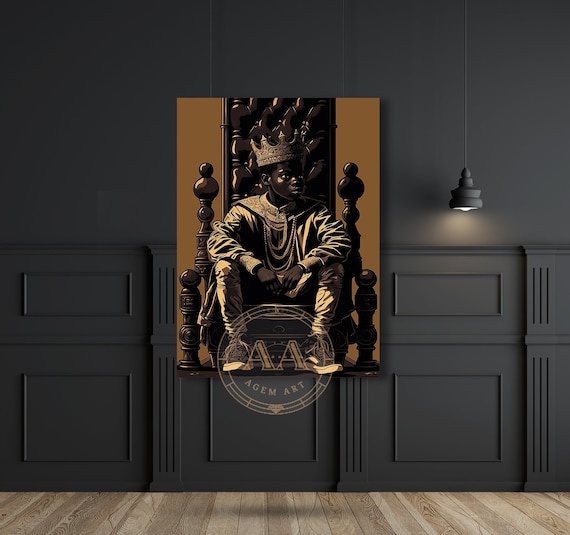 Black king on throne sale