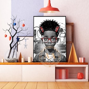 Digital Download | Black Boy Engineer | INSTANT DOWNLOAD | Black Art | Wall Art | Wall Decor | Gift for Kids | Kids Room