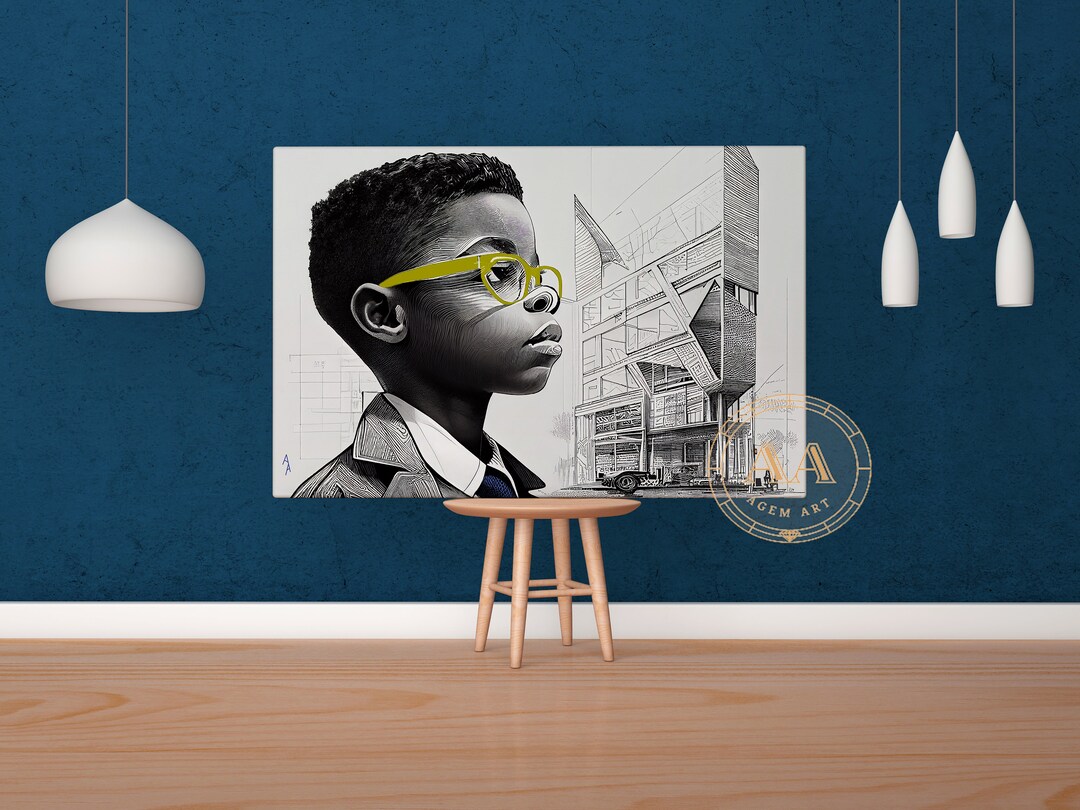 Black Boy Architect INSTANT DOWNLOAD Black Art Wall Art Wall Decor Gift