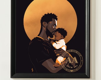 Black Father| INSTANT DOWNLOAD | Black Art |  African American Father | Wall Art | Wall Decor | Gift for Dad