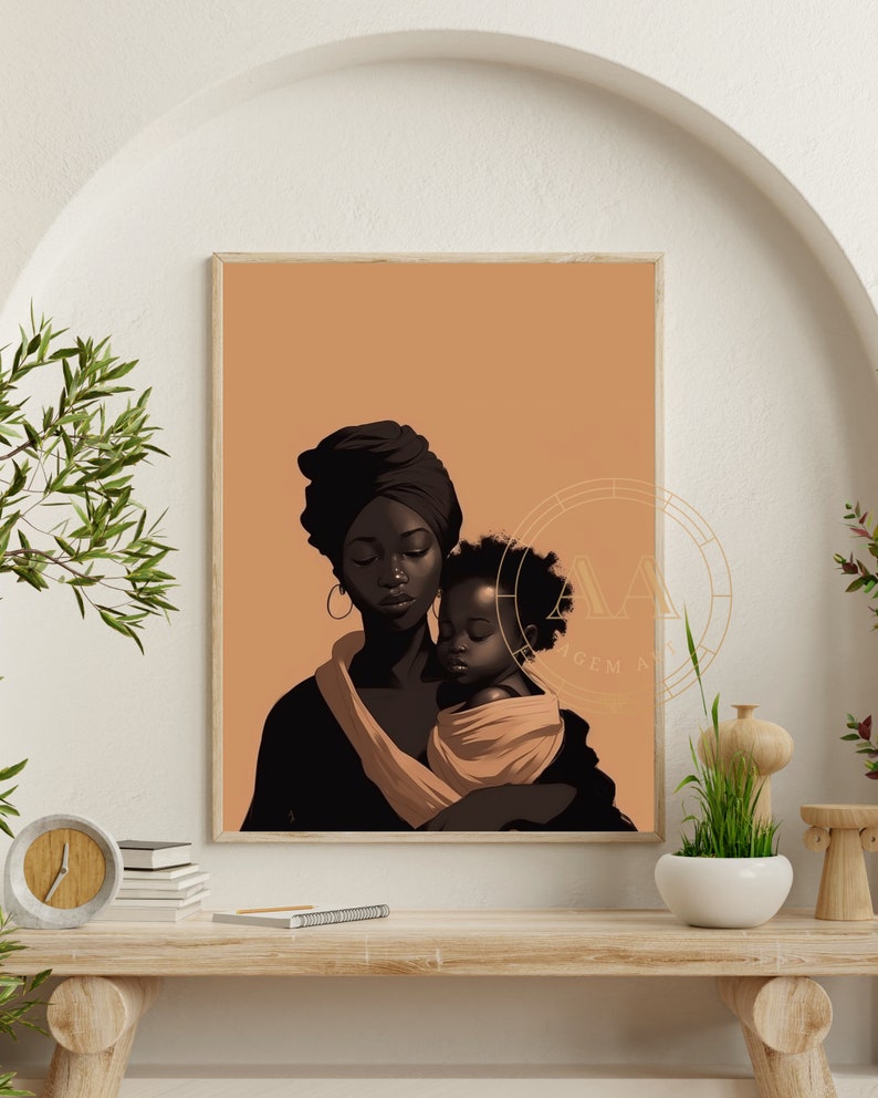 Black Mother INSTANT DOWNLOAD Black Art Beautiful African American 