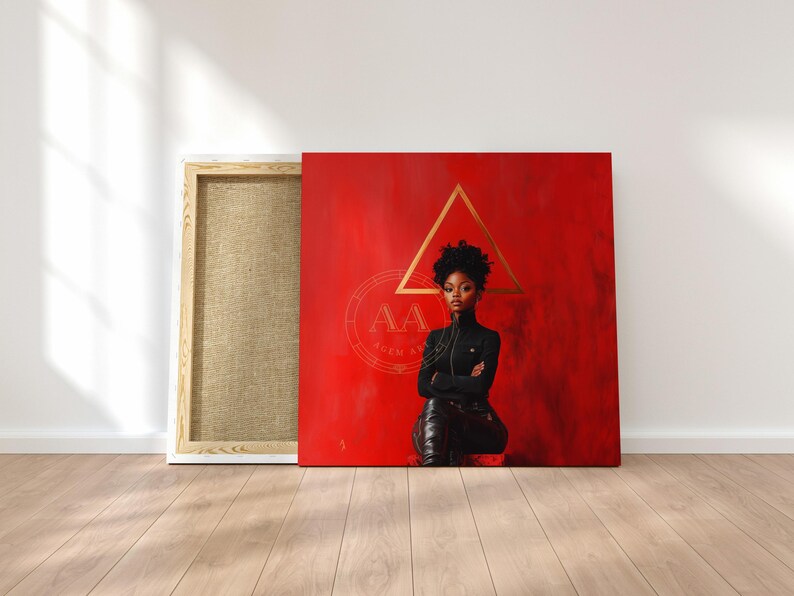 Black Girl in Black and Red Delta Sigma Theta Sorority College INSTANT