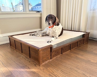 Handcrafted Solid Oak Dog Bed - Craftsman Style