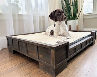 Extra Large Solid Pine Dog Bed: Mission Style, Raised Frame