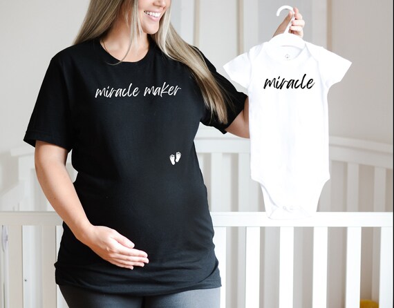 Womens Miracle Under Construction Pregnancy Announcement T-Shirt Womens Miracle Under Construction Pregnancy Announcement T-Shirt