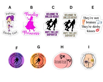 Waterproof Roller Derby Stickers - Multiple to choose from and can be customized